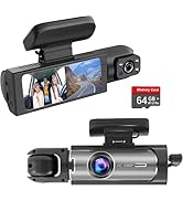 Dashcam Front and Inside,Car Camera Dash Cam for Cars,Driving Recorder with IR Night Vision,Loop ...