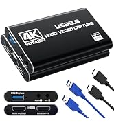 Guermok USB 3.0 HDMI Capture Card, 1080P 60FPS &amp; 2K30 Video Capture Device with 4K HDMI Pass-Thro...