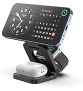 KU XIU X55 Fast Wireless Charger, Magnetic Foldable 3 in 1 Charging Station for iPhone 16/15/14/1...
