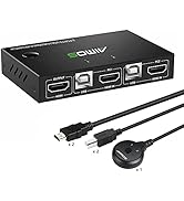 KVM Switch HDMI 2 Port Box, AIMOS USB and HDMI Switches 4 USB Hub, UHD 4K@30Hz, for 2 Computers S...