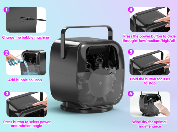 Rechargeable bubble machine