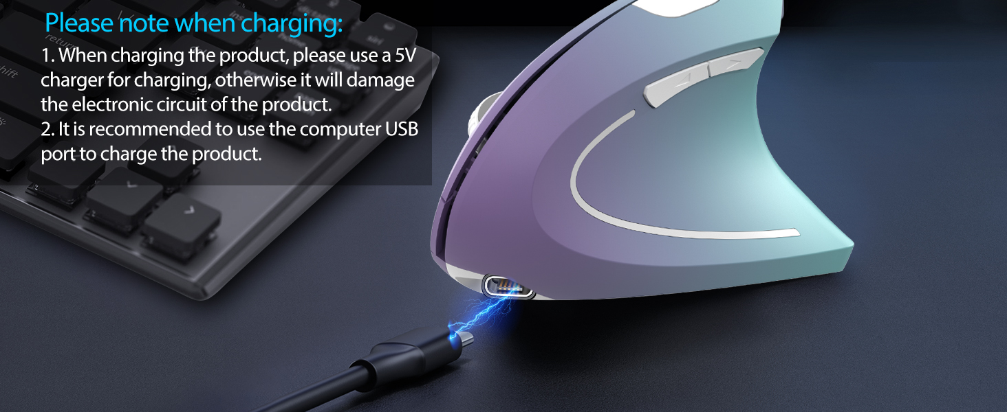 ergonomic mouse rechargeable
