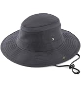 Home Prefer UPF 50+ Wide Brim Sun Hat Mesh Crown Foldable Cotton Bucket Cowboy Hat for Men Safari...