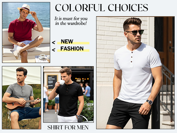 Cotton Henley Shirt for Mens