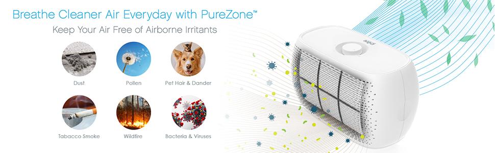 PureZone Breeze Tabletop Air Purifier Filtration Stages