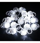 LACGO LED Flashing Bumpy Rings, Novelty Party Favor Cold White LEDs Jelly Ring Soft Rubber Clear ...