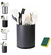 LIBODOUR Utensil Holder,Large 360°Rotating Kitchen Utensil Holder For Counter,Cooking Silverware ...