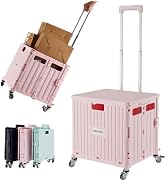 MACOPRO Folding Utility Cart Portable Rolling Crate Handcart Shopping Trolley Collapsible Tool Bo...