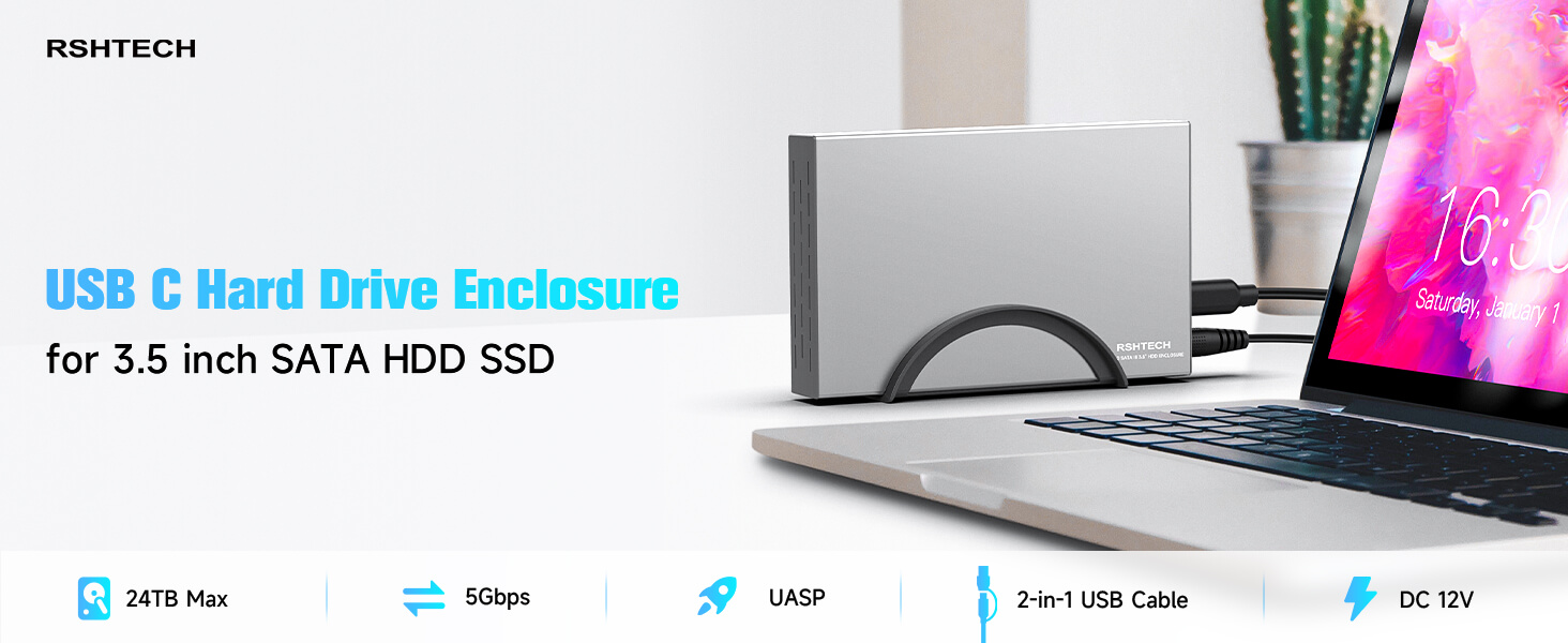 USB C external hard drive enclosure dock 3.5