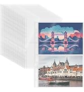 Mogoostry A4 Clear Sheet Protectors 2 Pocket Binder Sleeves 20 Sheets 11 Holes Side Open Photo Al...