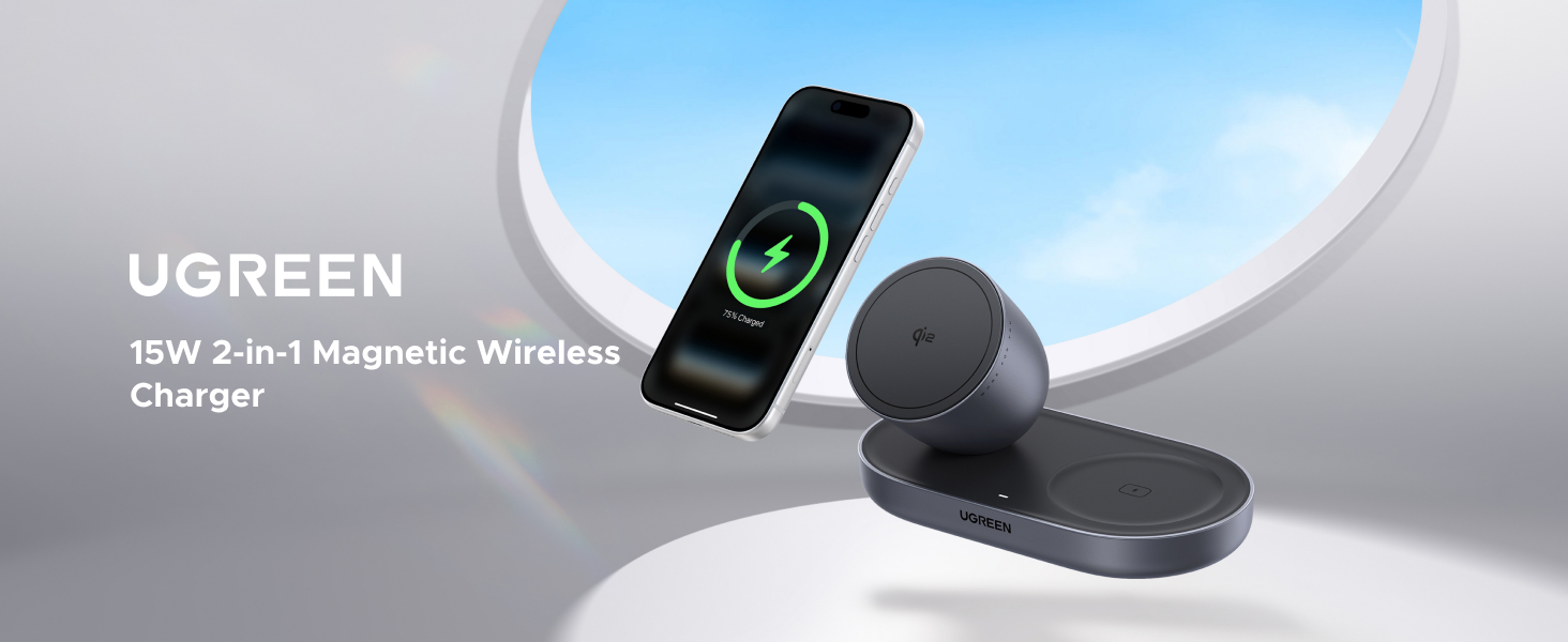 UGREEN 15W 2-in-1 Magnetic WirelessCharger