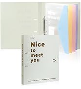 2 Ring Binder with 4 Document Folder, 14.9" × 10.9" × 1.3" PP Plastic Clipboard Binder with 4 Doc...