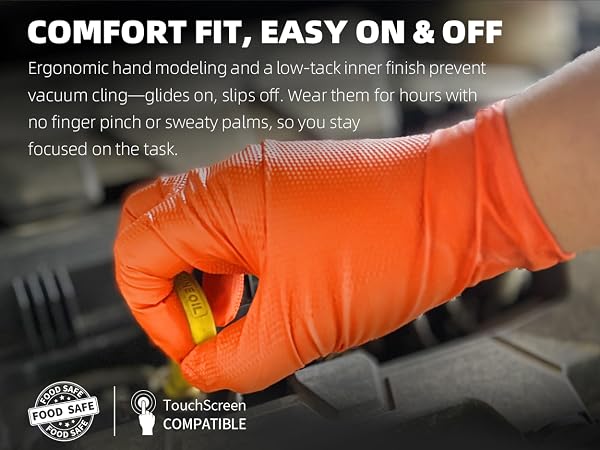 Beastek nitrile glove comfort fit food safe cooking touch screen compatible