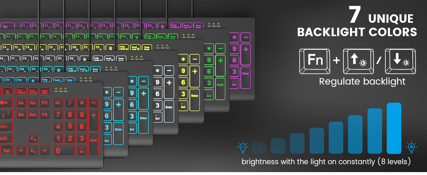 7 color backlight keyboard
