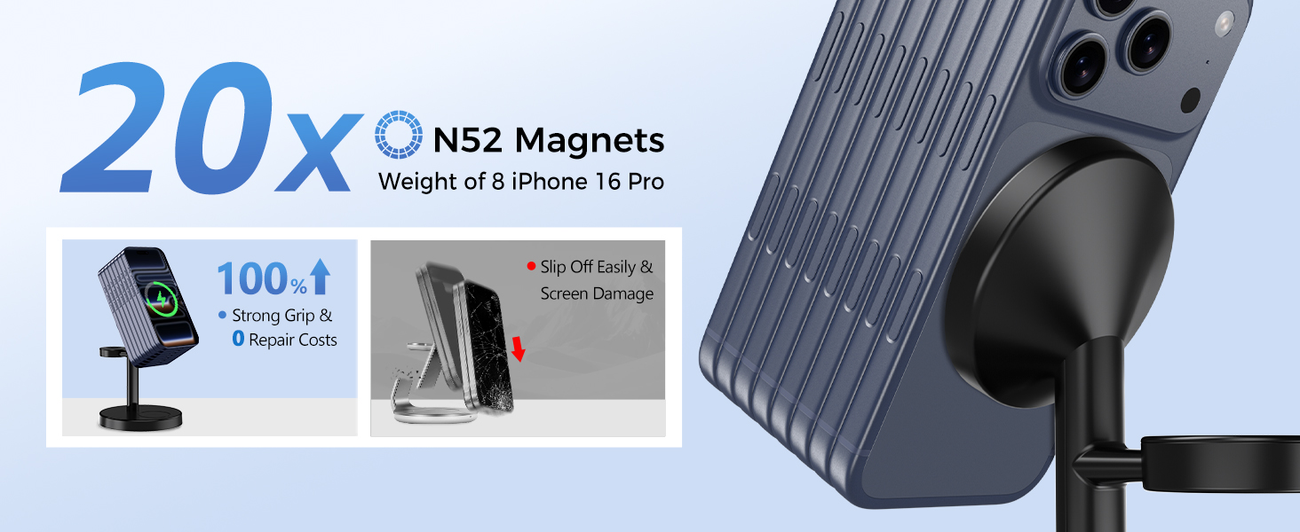 magsafe charger stand wireless iphone 17 16 15 14 13 12 3 in 1 charging station apple watch airpods