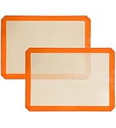Luckyiren Silicone Baking Mat, Set of 2 Baking Pads Cookit Sheet, Non-Stick Oven-Bake Cover Runne...