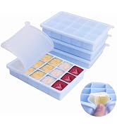 2 Tbsp Silicone Freezer Molds with Lids,100% Platinum Silicone Freezer Trays, Oven &amp; Microwave Sa...