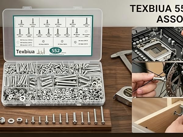 552 Pcs Metric Screws Nuts and Bolts Assortment Kit