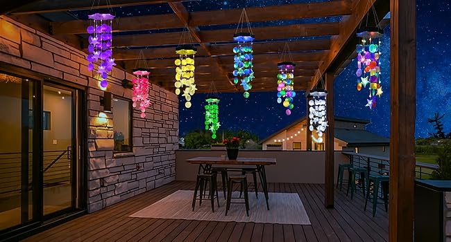 solar shell wind chimes