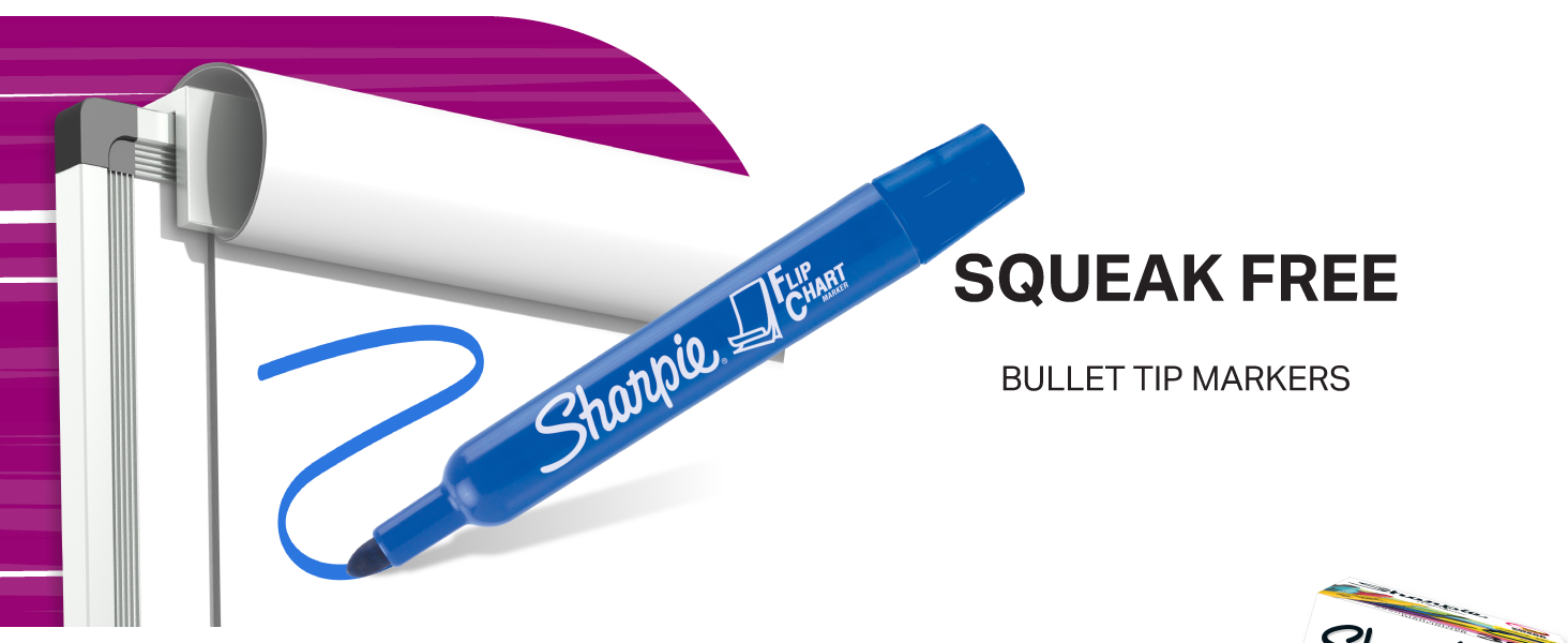 flip chart marker bullet tip sharpie squeak free blue classroom teacher office school college study