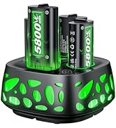 Feirsh Rechargeable Battery Pack for Xbox with Charger, 4x5800mWh Fast Charging Rechargeable Batt...