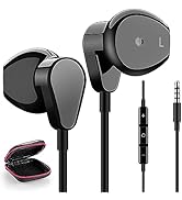 Wired Earbuds Noise Cancelling 3.5mm Jack Headphones with Microphone Volume Control Magnetic Earp...