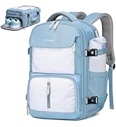 Taygeer Personal Item Travel Backpack with Hidden Shoe Compartment, Expandable Personal Item Back...
