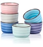 Selamica Ceramic Mini Ramekins, 2 OZ Creme Brulee Ramekins Oven Safe, Dipping Sauce Cups for Cond...