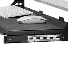 desk with keyboard tray slide out