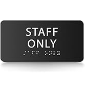 Staff &amp; Employees Only Sign for Business – Office Signs, Available in Aluminum Brushed Silver and...