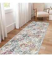 Lahome Moroccan Trellis Hallway Runner Rug, 2x6 Washable Runner Rug Non-Skid Oriental Rug, Soft K...