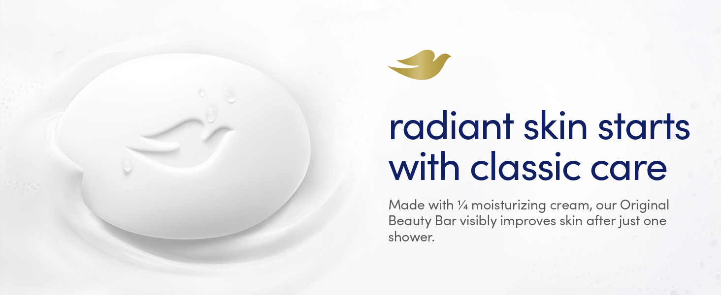 Beauty bar on a creamy texture background with radiant skin benefit messaging