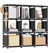 Mavivegue Book Shelf, 9 Cube Storage Organizer, DIY Bookcase, Metal Cube Bookshelf,Tall Book case...