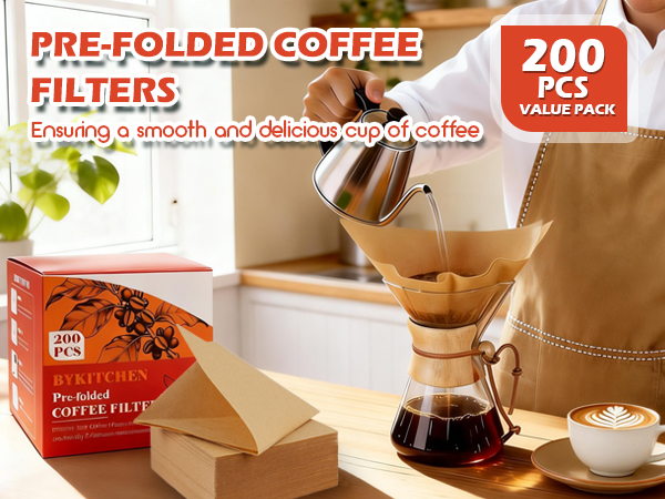 Unbleached Pour Over Coffee Filter Square