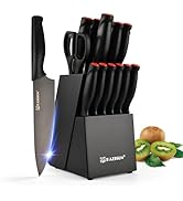 KATISUN 15-Piece Knife Set, High carbon stainless steel imported from Germany, Beveled mercerized...