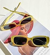 SUNOVELTIES 10 Pack Rectangle Sunglasses for Women Retro Narrow Square Glasses 90s Aesthetic Vint...