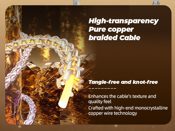 Pure copperbraided cable High-transparency