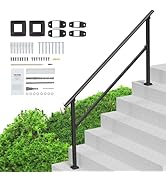 VEVOR Handrails for Outdoor Steps, 5 Step Stair Hand Rail Kit, Transitional Carbon Steel Railings...