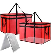 MOS Food Delivery Bag Red ×2 (with Bottom Plate)