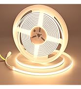 GOMING 24V 16.4ft/5M Neon COB LED Strip Light Warm White 3000K IP67 Waterproof 1560LEDs 11W/M CRI...
