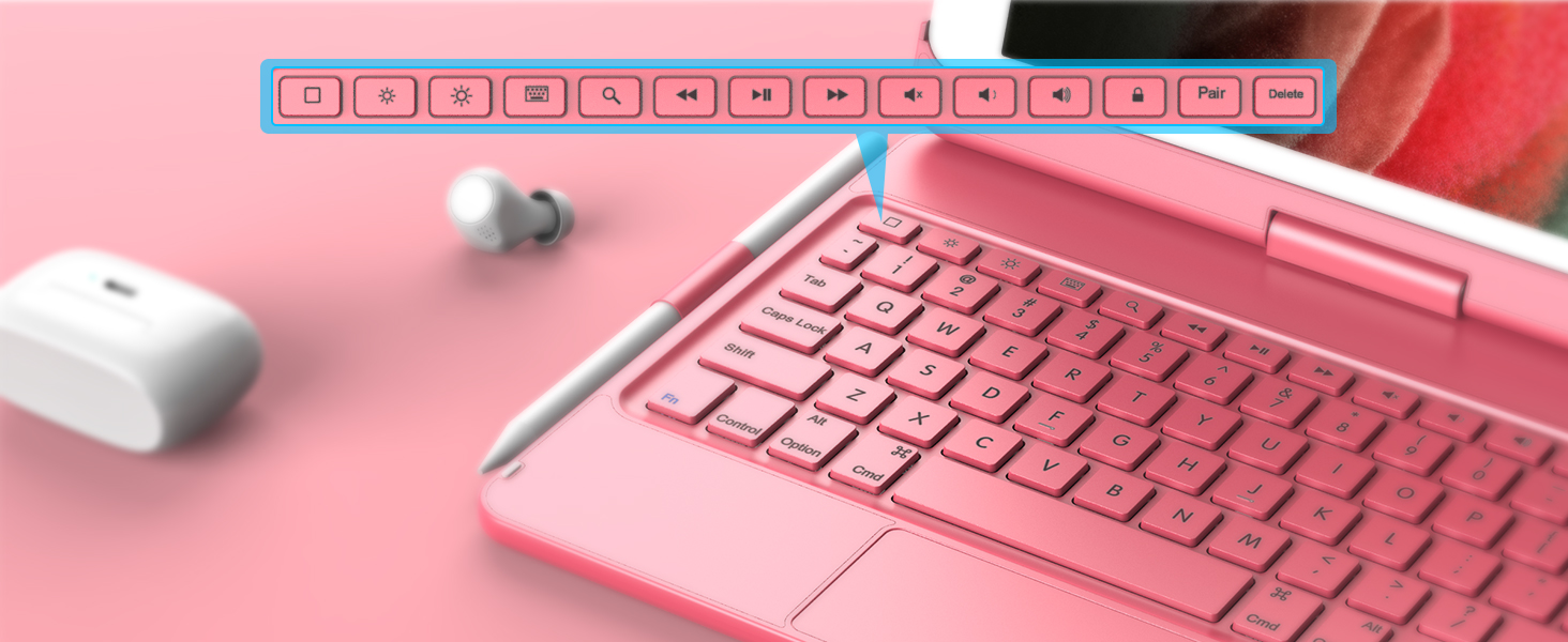 for ipad 9th case with keyboard pink 31