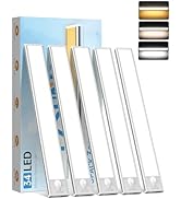 PZSUNLY 5 Pack Under Cabinet Lighting,Rechargeable Motion Sensor Light Indoor,3 Colors Dimmable,M...