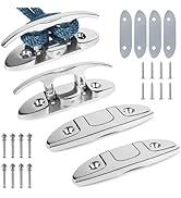 4-1/2" Folding Boat Cleat 316 Stainless Steel, Marine Flip Up Dock Cleat 2 Holes, Boat Folding Cl...