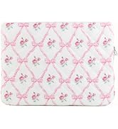 Quilted Laptop Sleeve 13-15.6 Inch Cute Laptop Case Floral Padded Computer Bag Puffy Protective S...