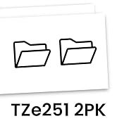 Brother Genuine P-touch TZe251 2PK Label Tapes in cardboard pack: Black on White 24mm