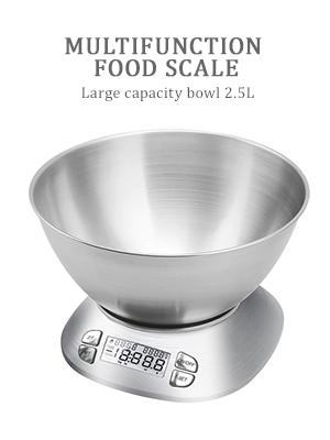 digital kitchen scale with bowl