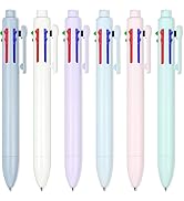 IHPUKIDI 12Pack 0.5mm 6-in-1 Multicolor Ballpoint Pen, 6-Color Retractable Fine Point Pens for Of...