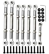 (2023 Upgrade) Stainless Steel Adjustable Turnbuckles Camber Links Toe Link Set for Traxxas Slash...