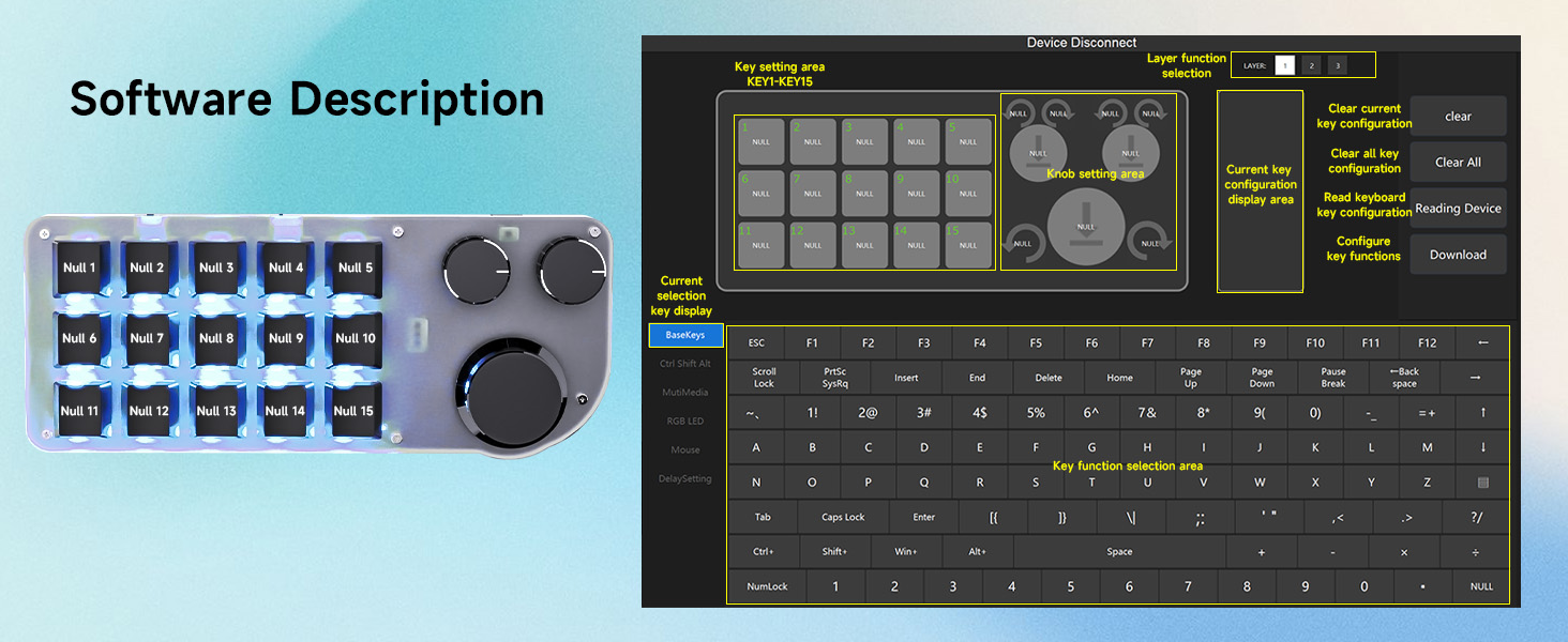 USB Mini Macro Mechanical Gaming Keyboard