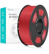 SUNLU PLA Filament 1.75mm Red 1KG, Neatly Wound PLA Meta 3D Printing Filament, Tougher and Fast P...